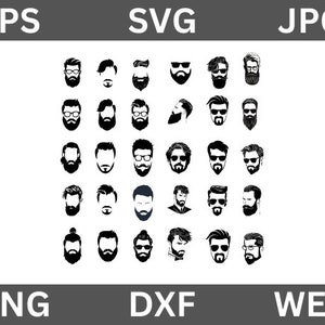 Beard Bundle SVG, Beard Svg, Beard Vector Instant Svg, Beard Face Svg, Beard Man Svg, Cut File