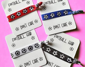 5 Football hair ties, team gift, friendship bracelet, party favour
