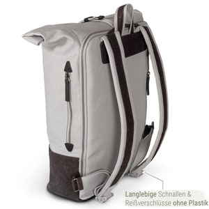 nachhaltiger Rolltop Rucksack Daily Tern Chocolate, vegan, aus Kork und Bio-Baumwolle Bild 5