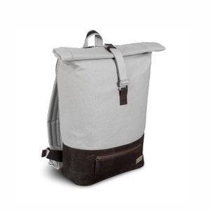 sustainable roll-top backpack "Daily Tern Chocolate", vegan, made of cork and organic cotton