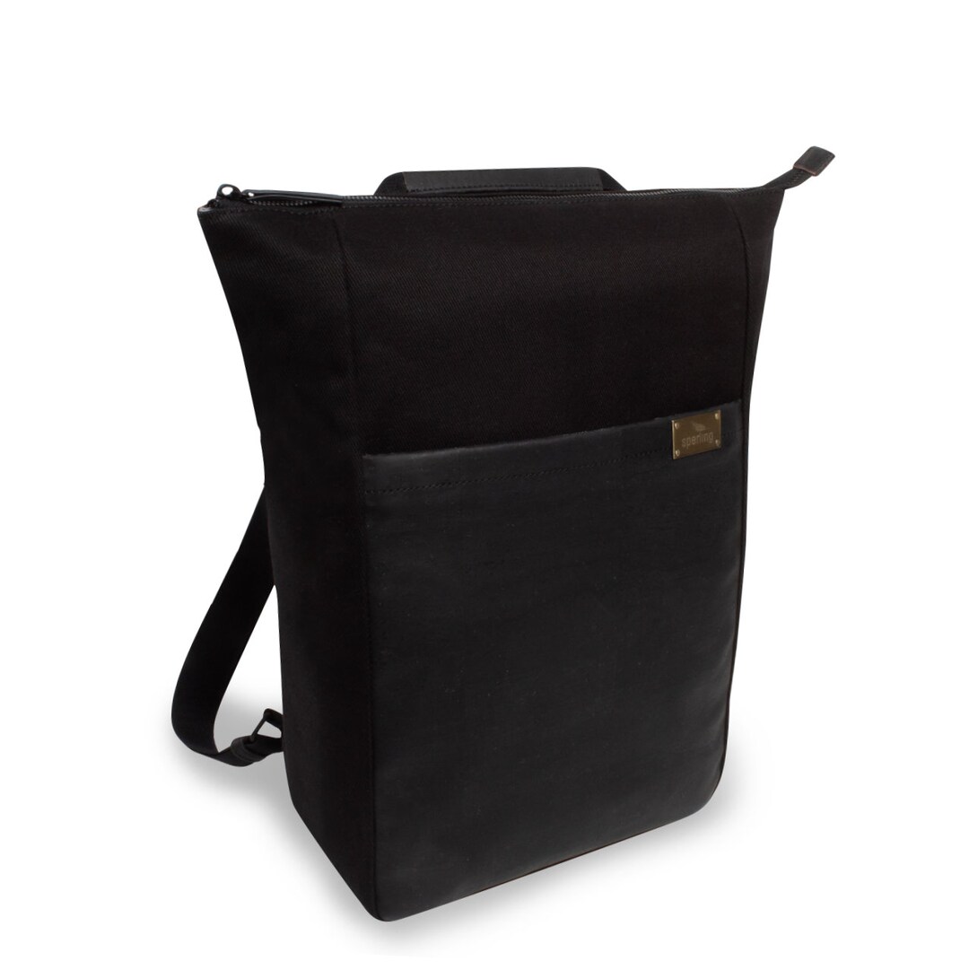 Sustainable 2 in 1 Backpack and Shoulder Bag triple Raven Night, Vegan