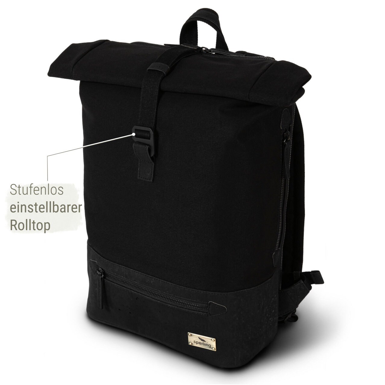 Sustainable Rolltop Backpack daily Raven Night Etsy