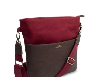 Shoulder bag or crossbody bag "Classic Robin Chocolate", vegan made of cork and organic cotton