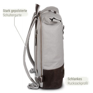 nachhaltiger Rolltop Rucksack Daily Tern Chocolate, vegan, aus Kork und Bio-Baumwolle Bild 4