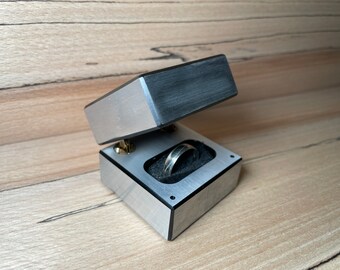 Limited edition! Wedding Ring Box, Modern Ring Box, Metal Ring Box, Proposal Ring Box, Engagement Ring Box, Earring Box, Jewelry box