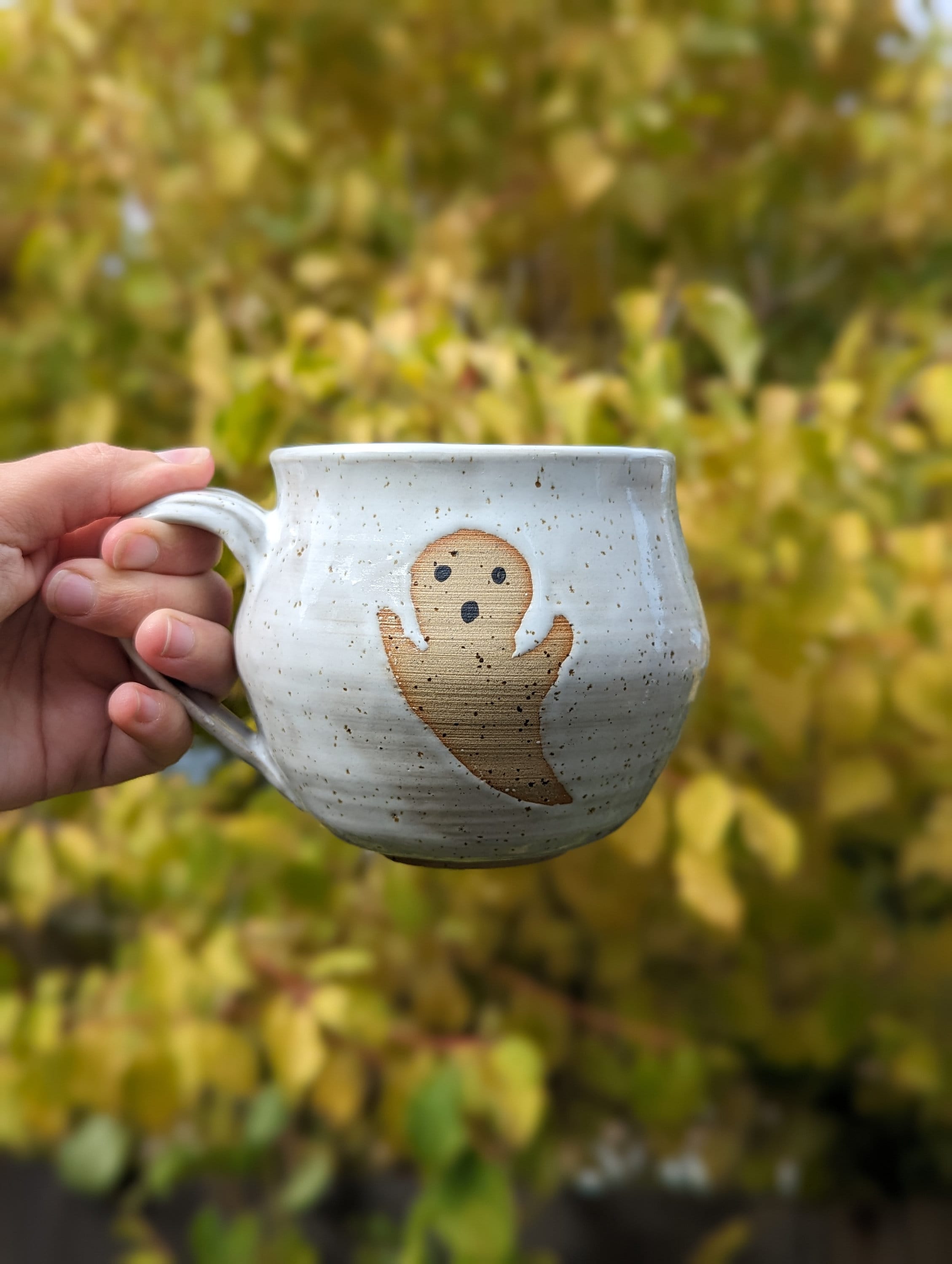 Cute Ghost Ceramic Cup High Temperature Resistancecreative - Temu