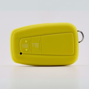 Silicone Car Key Fob Cover, 2-Button Remote Case, Yellow, Compatible with Toyota; Corolla - Prius - Camry - C-HR - RAV4