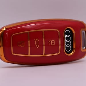 Premium Audi Key Cover (Red) - A3 - A4 - A5 - A6 - A7 - A8 - Q4 - Q8 - S3 - S8 - SQ2 - E-Tron