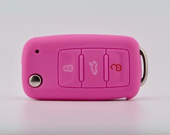Pink Silicone Key Cover for VW, SEAT, Skoda
