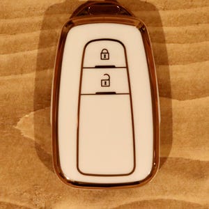 Premium Key Cover for Toyota (White) - Corolla, Prius, Camry, C-HR, RAV4