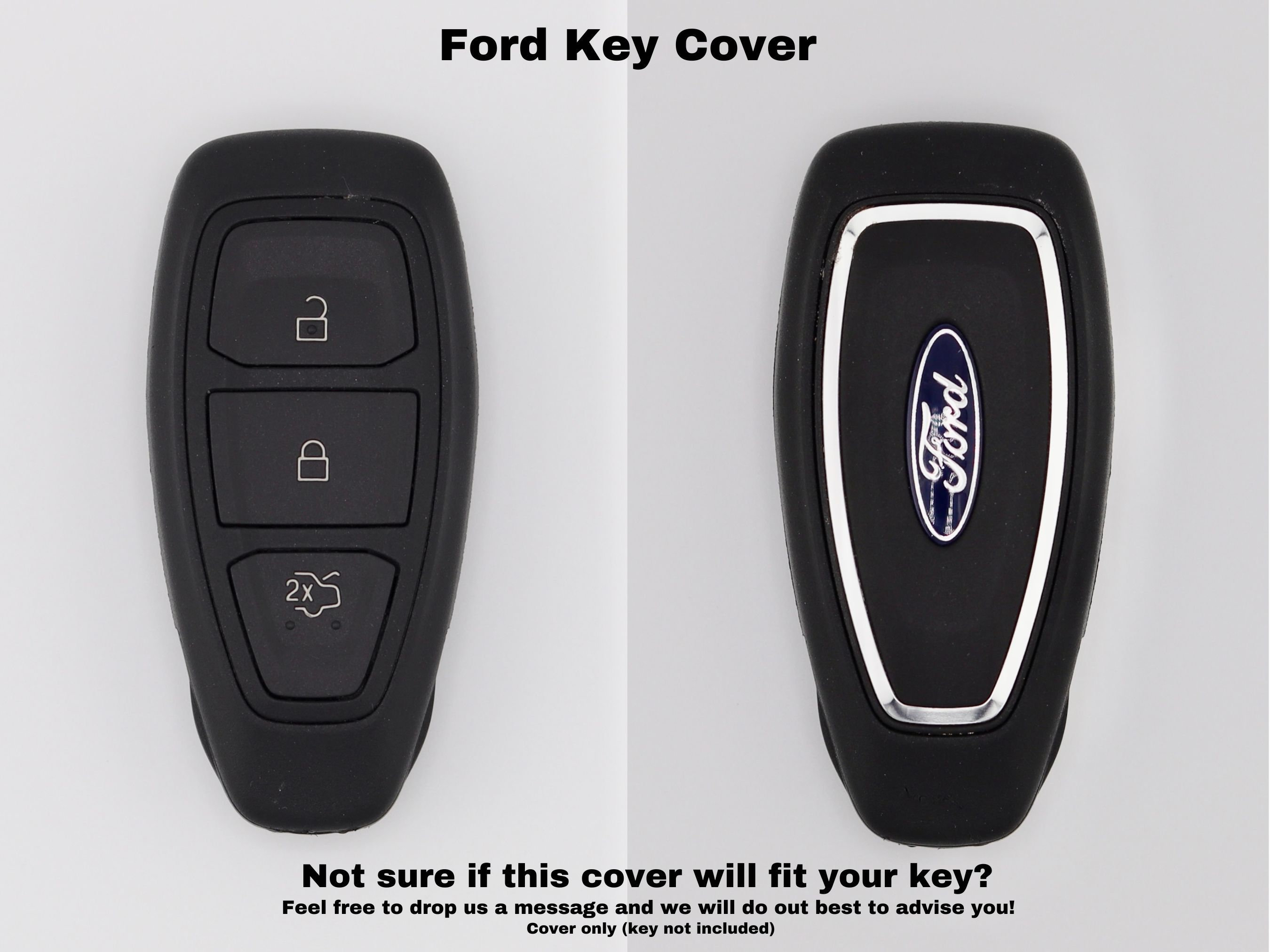 Ford Premium Key Cover black/ Silver Fiesta Focus Kuga 