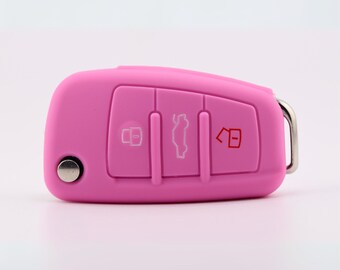 Funda para llave de Audi (rosa) – A1, A3, A4, A6, Q2, Q3, Q7, TT, S1, S3