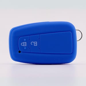 Silicone Car Key Fob Cover, 2-Button Remote Case, Dark Blue, Compatible with Toyota; Corolla - Prius - Camry - C-HR - RAV4