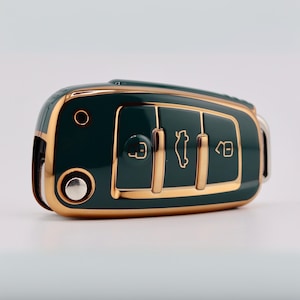 Premium Audi Key Cover (Dark Green) – A1 - A3 - A4 - A6 - Q2 - Q3 - Q7 - TT - S1 - S3