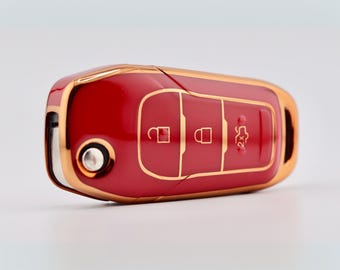 Funda protectora premium para llaves Ford (roja) - Mondeo, Mustang, Ranger, Custom, Everest, Edge, F-150, F-250, S-Max, Galaxy