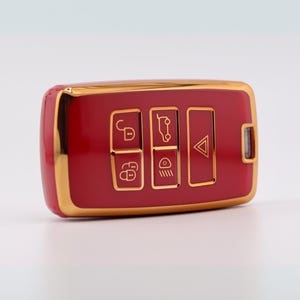 Premium Key Cover For Jaguar/ Land Rover/ Range Rover (Red) - Evoque, Defender, Discovery, Sport, XF, F-Pace, F-Type, XE, I-Pace, E-Pace