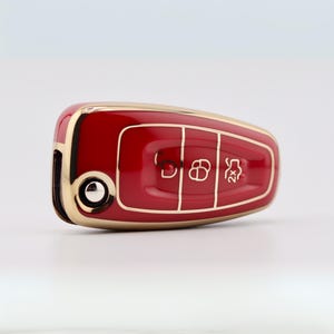 Premium Ford Schlüssel Hülle - (Rot) - Focus - Custom - Touch - Touch - Touch - Galaxy - Tourneo - Ranger - S-Max - C-Max