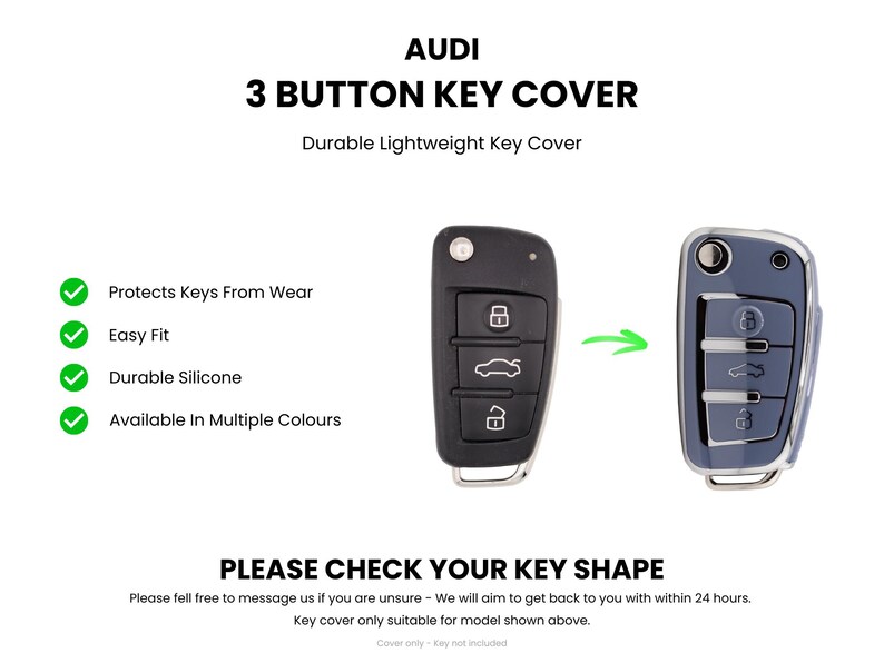 Premium Key Cover for Audi (White) – A1, A3, A4, A6, Q2, Q3, Q7, TT, S1, S3 image 8