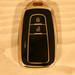 Premium Key Cover for Toyota (Black) - Corolla, Prius, Camry, C-HR, RAV4