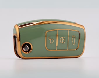 Premium Key Cover for Ford (Green) - Focus, Fiesta, Mondeo, Kuga, S-Max, C-Max, B-Max, Galaxy