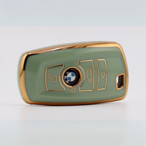 Funda de llave premium para BMW (verde): Serie 1, Serie 2, Serie 3, Serie 4, Serie 5, Serie 7, X1, X2, X3, X4, X5, X6