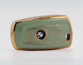Cover per chiave premium per BMW (verde) - Serie 1, Serie 2, Serie 3, Serie 4, Serie 5, Serie 7, X1, X2, X3, X4, X5, X6