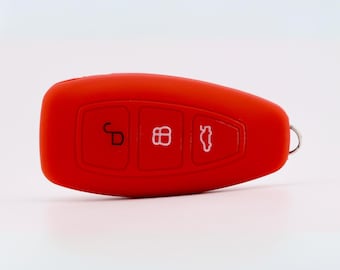 Key Cover for Ford (Red) - Fiesta - Focus - Kuga - S-Max - C-Max - B-Max - Galaxy - Courier