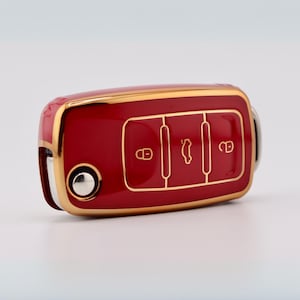 Red Key Cover for Volkswagen, SEAT, Skoda