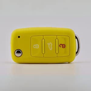 Yellow Silicone Key Cover for VW, SEAT, Skoda