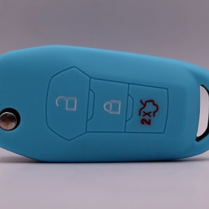 Key Cover for Ford (Light Blue) - Mondeo, Mustang, Ranger, Custom, Everest, Edge, F-150, F-250, S-Max, Galaxy