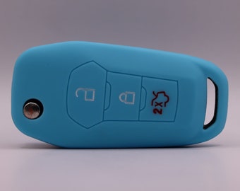 Key Cover for Ford (Light Blue) - Mondeo, Mustang, Ranger, Custom, Everest, Edge, F-150, F-250, S-Max, Galaxy