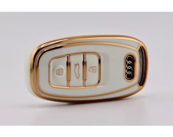 Premium Key Cover for Audi (White) – A4, A5, A6, A7, A8, Q4, Q5, Q8, S3, S4, S5, S6, S7, RS5, RS7, E-Tron