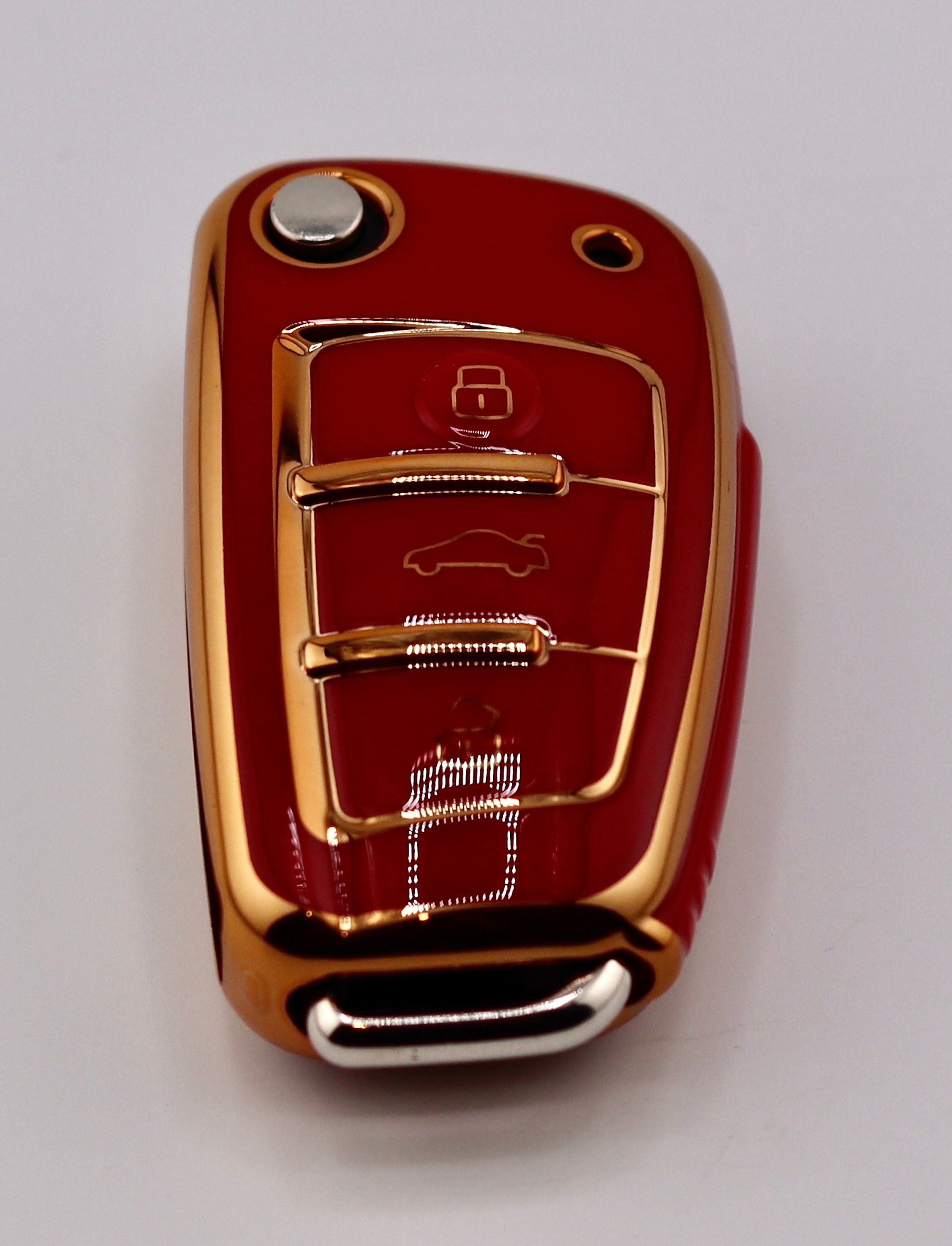 Red Key Cover For Audi Smart Remote Case Fob Shell Skin Bag