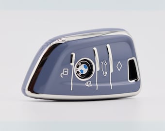 Premium Key Cover for BMW (Blue/Silver) - 2 Series, 3 Series, 4 Series, 5 Series, 7 Series, X1, X3, X4, X5, X6, i4