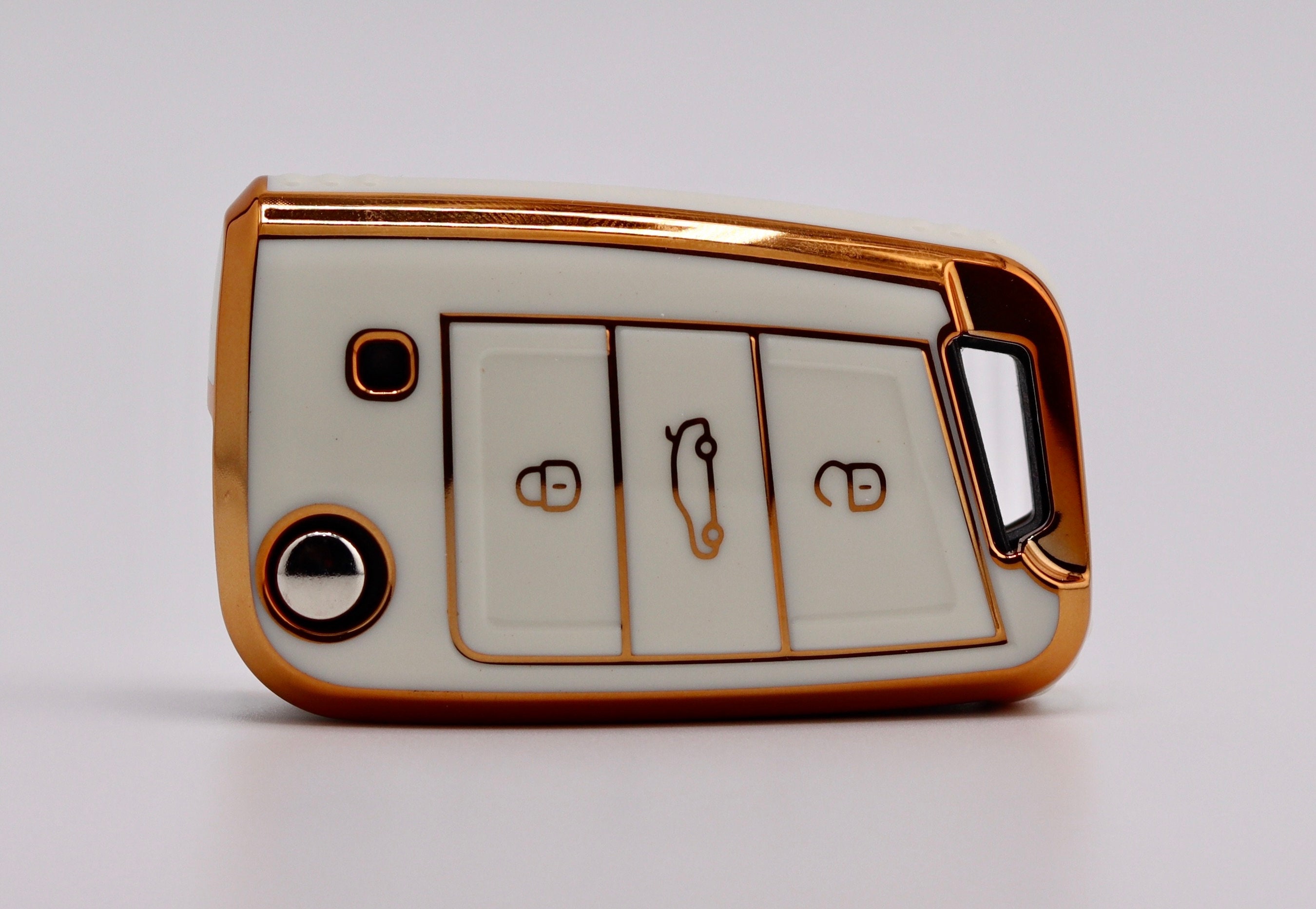 Keyscover High-Gloss White Key Cover For VW, Skoda, Seat – Premium Protective Sleeve