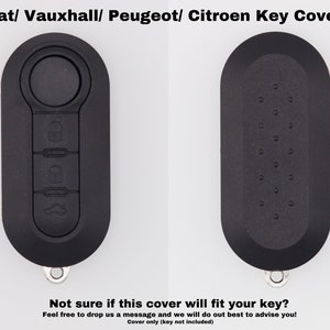 Puede incluir: Funda de llave negra compatible con llaves de coche Fiat, Vauxhall, Peugeot o Citro&euml;n. La funda tiene una superficie texturizada y un peque&ntilde;o bucle para sujetar un llavero.