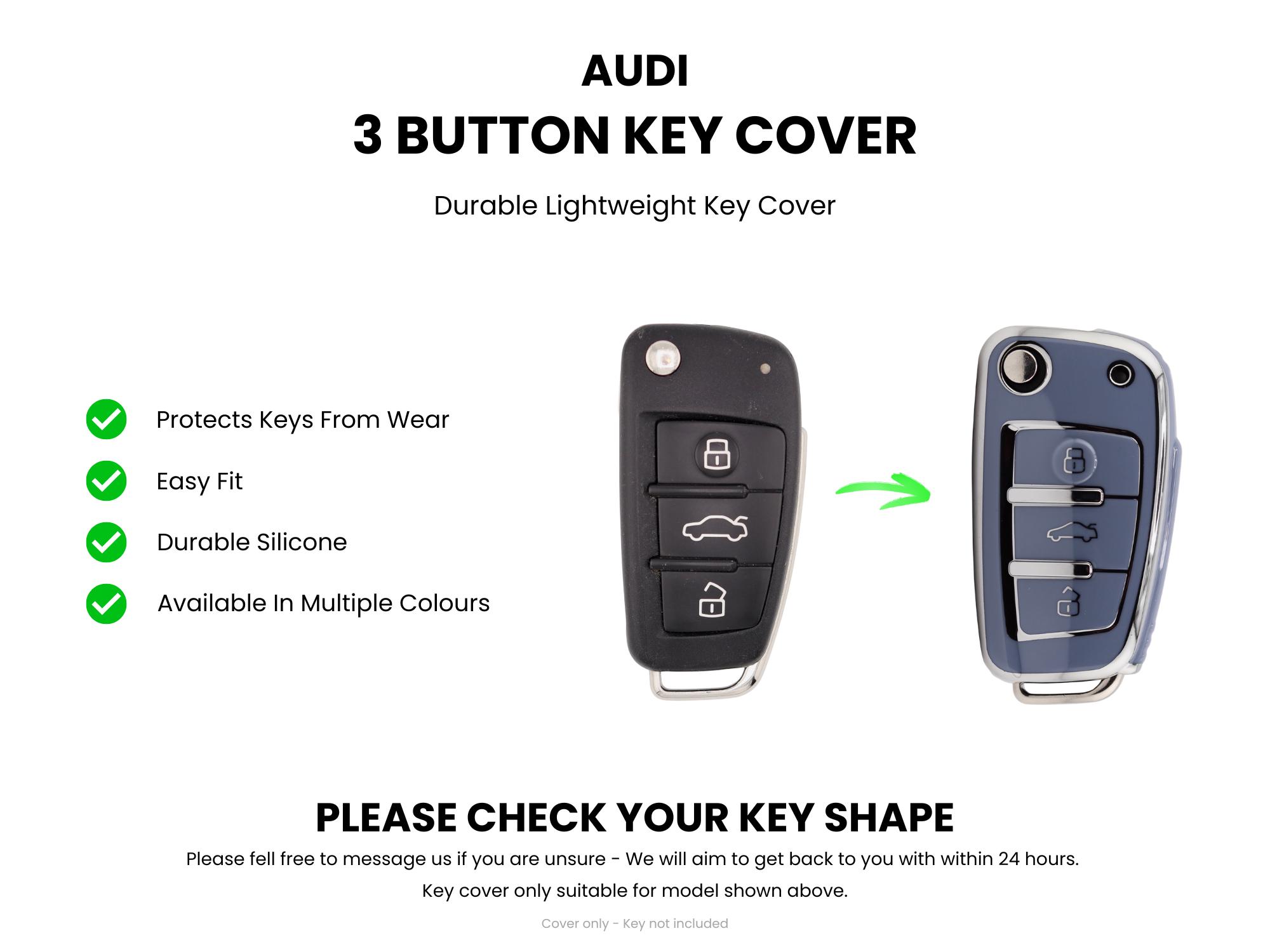 HIBEYO Custodia per chiave auto, adatta per Audi A1 A3 S3