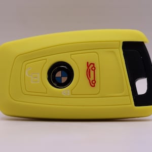 Funda de llave para BMW (amarilla) - Serie 1, Serie 2, Serie 3, Serie 4, Serie 5, Serie 7, X1, X2, X3, X4, X5, X6