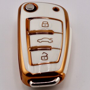Overlooking angle of White key cover on Audi key fob