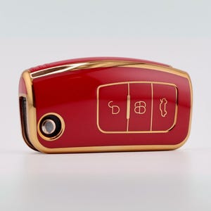 Premium Key Cover for Ford (Red) - Focus, Fiesta, Mondeo, Kuga, S-Max, C-Max, B-Max, Galaxy