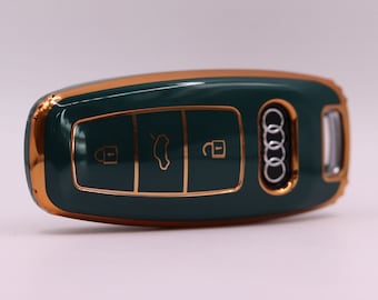 Premium Key Cover for Audi (Dark Green) - A3, A4, A5, A6, A7, A8, Q4, Q8, S3, S8, SQ2, E-Tron
