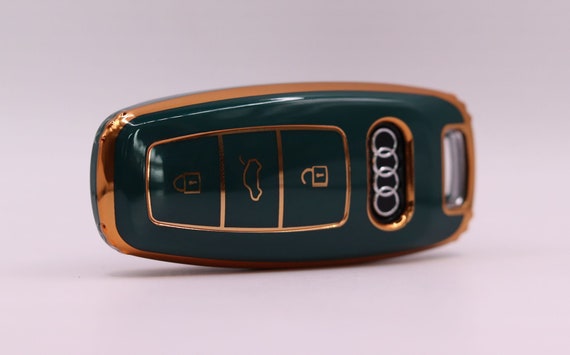 Premium Key Cover for Audi (Dark Green) - A3, A4, A5, A6, A7, A8, Q4, Q8, S3, S8, SQ2, E-Tron