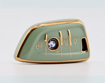 Premium Key Cover for BMW (Green) - 2 Series, 3 Series, 4 Series, 5 Series, 7 Series, X1, X3, X4, X5, X6, i4