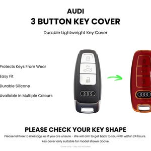 Funda de llave premium para Audi (verde oscuro): A3, A4, A5, A6, A7, A8, Q4, Q8, S3, S8, SQ2, E-Tron imagen 9
