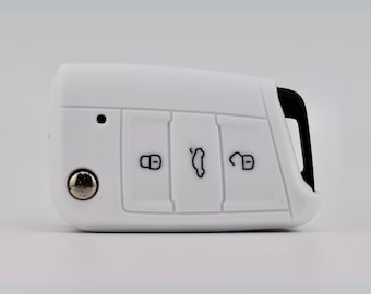 Key Cover for Volkswagen/ Seat/ Skoda (White) - Golf, Polo, Scirocco, Transporter, Ibiza, Octavia, Superb, California, Crafter