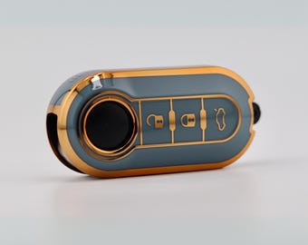 Funda de llave premium para Fiat/Vauxhall/Peugeot/Citroën (gris): Fiat 500, Punto, Panda, Ducato, Combo, Relay, Boxer, Bipper, Nemo