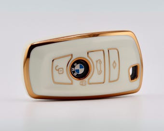 Premium Key Cover for BMW (White) - 1 Series, 2 Series, 3 Series, 4 Series, 5 Series, 7 Series, X1, X2, X3, X4, X5, X6