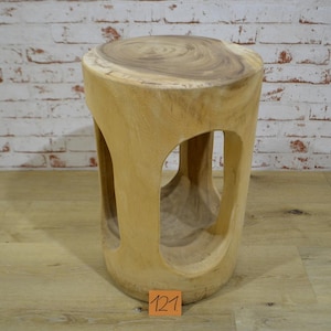 Stool solid wood seat stool wooden footstool teak storage wooden stool side table flower stool storage tree stump No. 121