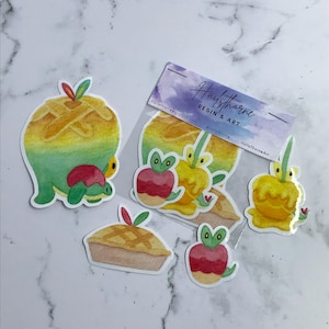 Pacotes de adesivos Pacotes Apple Pokémon Scarlet e violeta Appletun Applin Dipplin adesivos de torta de maçã Planner Bullet Journal decalque