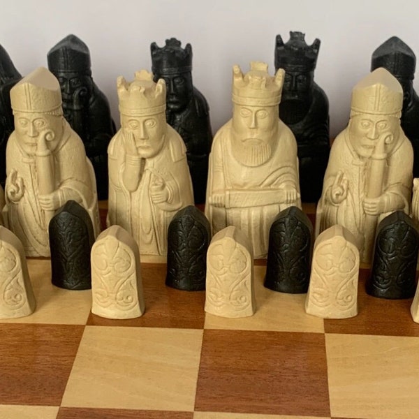 A Stunning Complete UK set of Isle of Lewis chessmen chess set game pieces